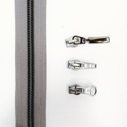 1m RV 5mm grau titan + 3 Zipper