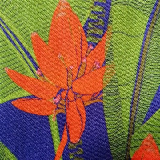 BW Stretch millwashed floral orange/grün
